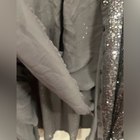 🦋Torrid Sequin Button-Front Long Sleeve Shirt - Picture 14 of 16